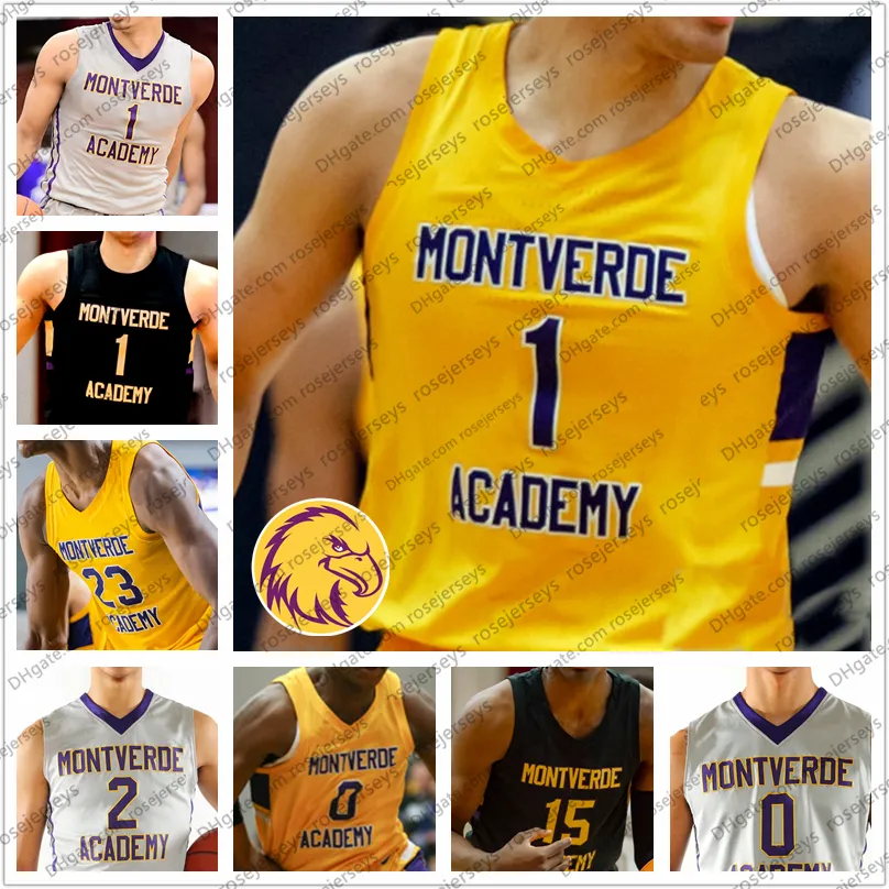 مخصص Montverde Academ Basketball 1 Cade Cunningham 0 Dariq Whitehea 11 Scott Barnes 23 Dayron Sharpe Men Youth High School Jersey 4XL