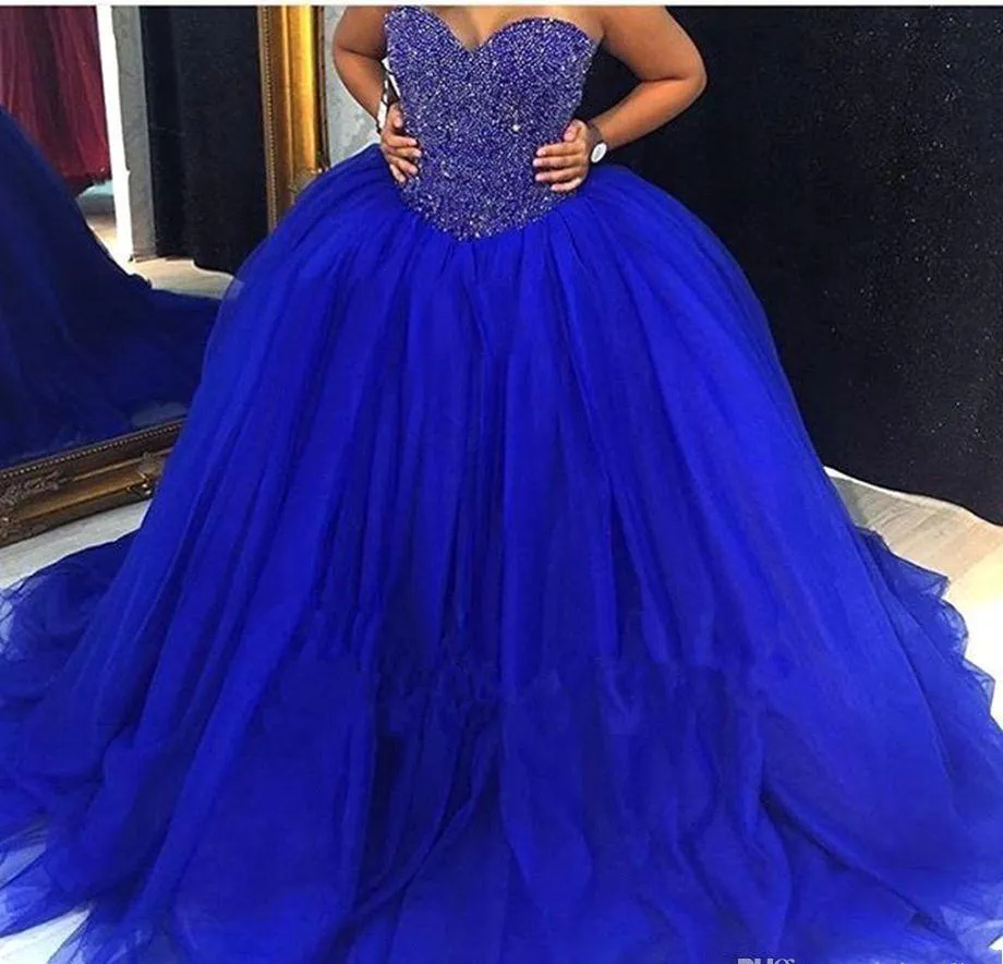 الملكي الأزرق الكرة ثوب فساتين Quinceanera 2019 منتفخ مطرز الأميرة الحلو 16 الفتيات حفلة موسيقية أثواب مهرجان زائد الحجم مخصص