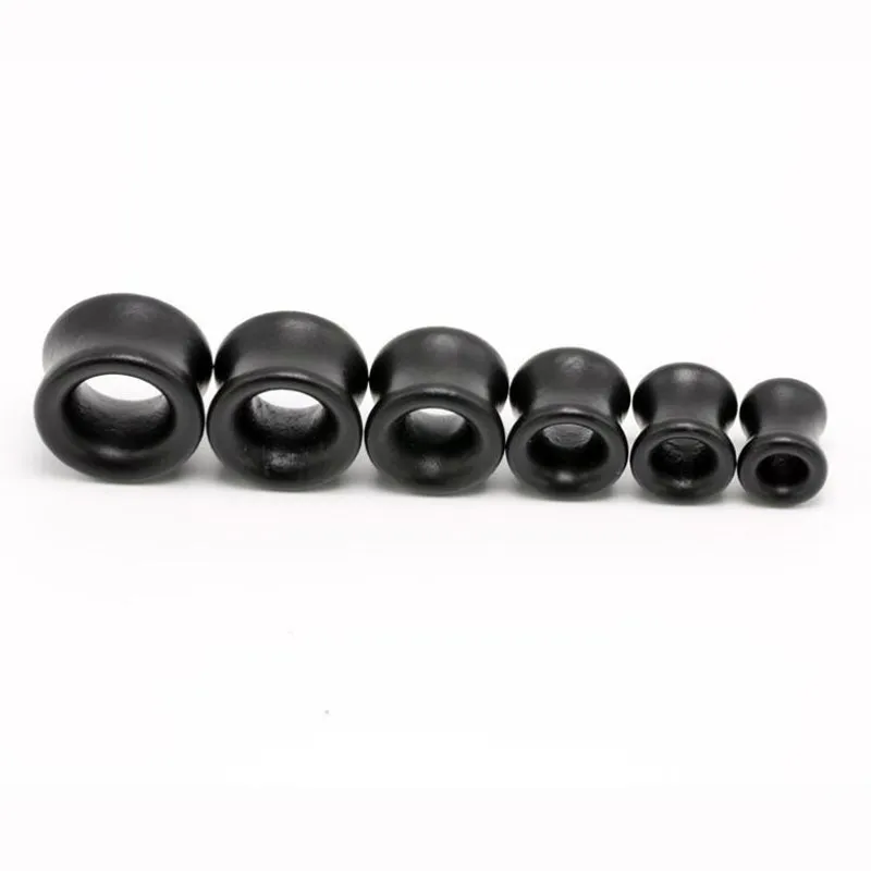 Black Western Hollow Wood Wood Plugue Túneis Ear Ear Expange Piercing Jóias Para Homens e Mulheres