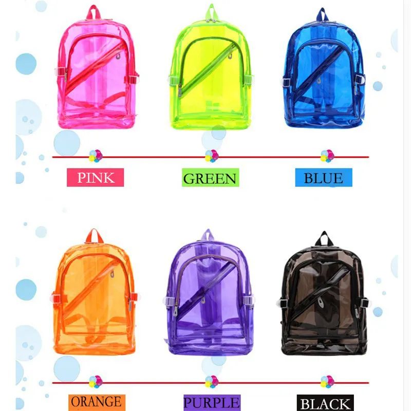 Zaini Borsa da spiaggia piccola gelatina Zaino impermeabile in plastica trasparente trasparente per borse da scuola in PVC per ragazze adolescenti Borsa a tracolla Free15651d615 #