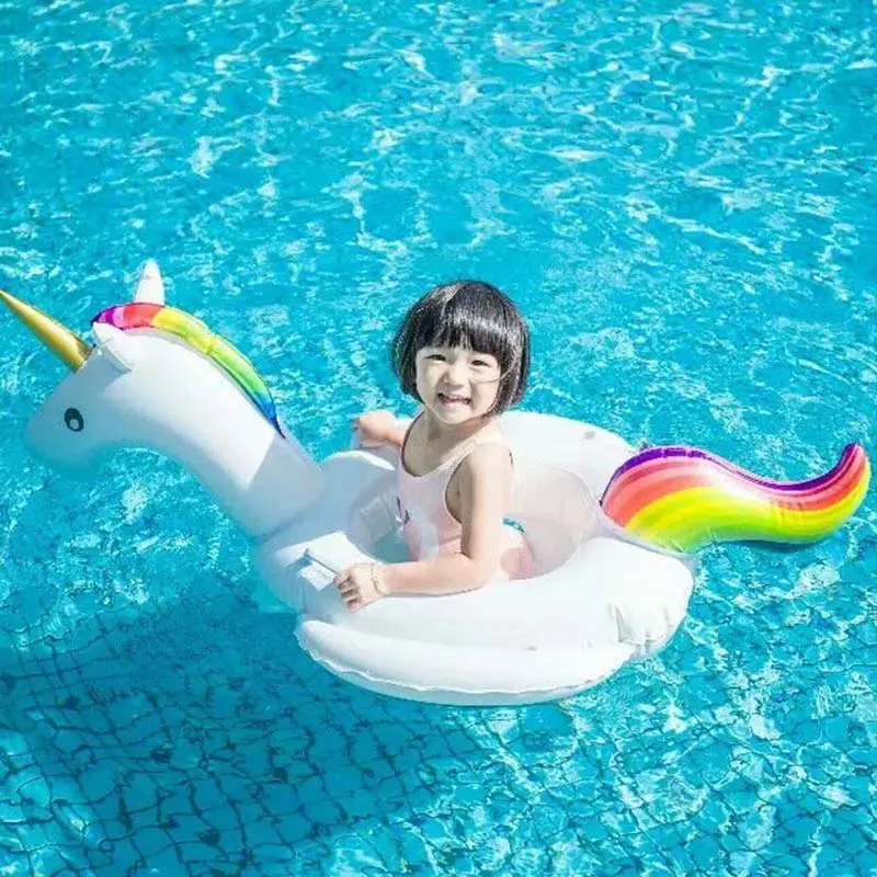 Baby Gonfiabile Anello di Nuoto Fenicottero Unicorno Pavone Maialino Forma Piscina Galleggiante Barca Gonfiabile Bambini Piccoli Estate Piscina All'aperto Giocattoli