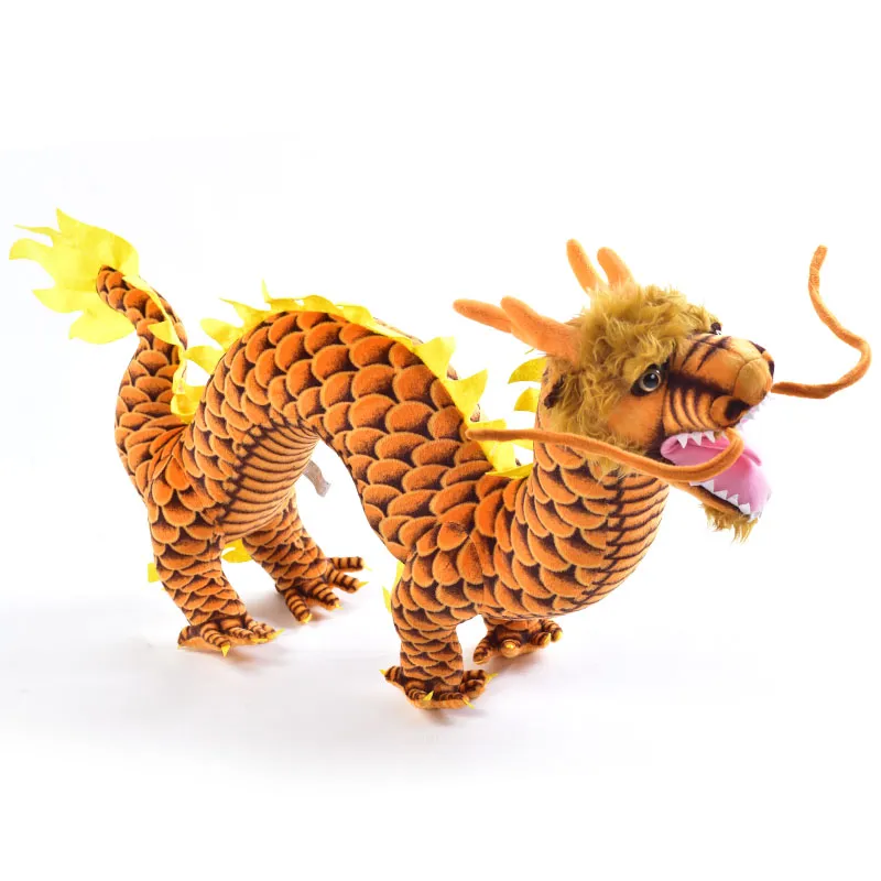 KAOU Year of 2024 Dragon Mascot Plush Doll Soft Stuffed Animal Doll 3D  Standing Posture Chinese Zodiac Dragon Plushies Festival Home Decoration  New