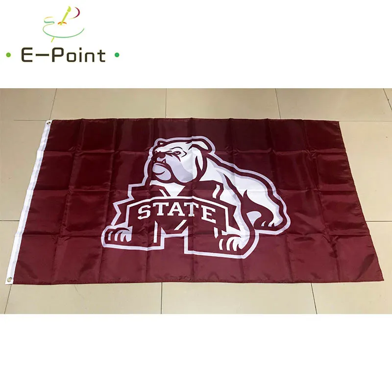 NCAA Mississippi State Bulldogs Bandiera in poliestere 3ft * 5ft (150cm * 90cm) Bandiera Banner decorazione volante casa giardino regali all'aperto