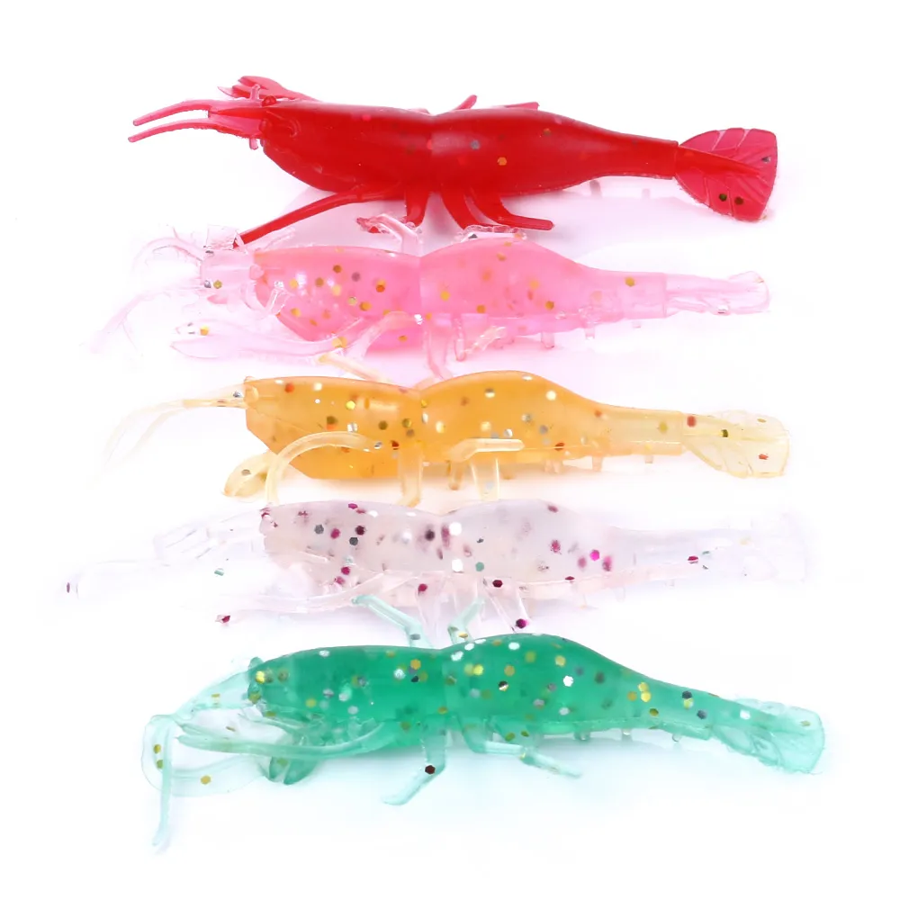 500pcs Wobbler Bait 8 centímetros Pesca Lure macia Worm Camarão Ocean Rock Lures Bass Fishing gruas Ferramenta Pesca Cebo Isca 3.6g