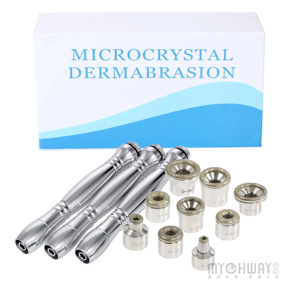 3 Wands And 9 Diamond Tips for Diamond Microdermabrasion Facial Peeling Machine Stainless Wands Cotton Filters For Sale