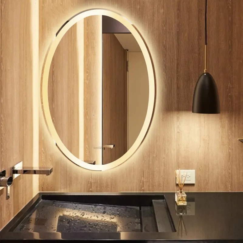 Зеркало для ванной комнаты, овальное светодиодное зеркало для ванной комнаты, скандинавский макияж, передний светильник, настенный светильник для ванной комнаты, примерочная, светодиодная зеркальная лампа