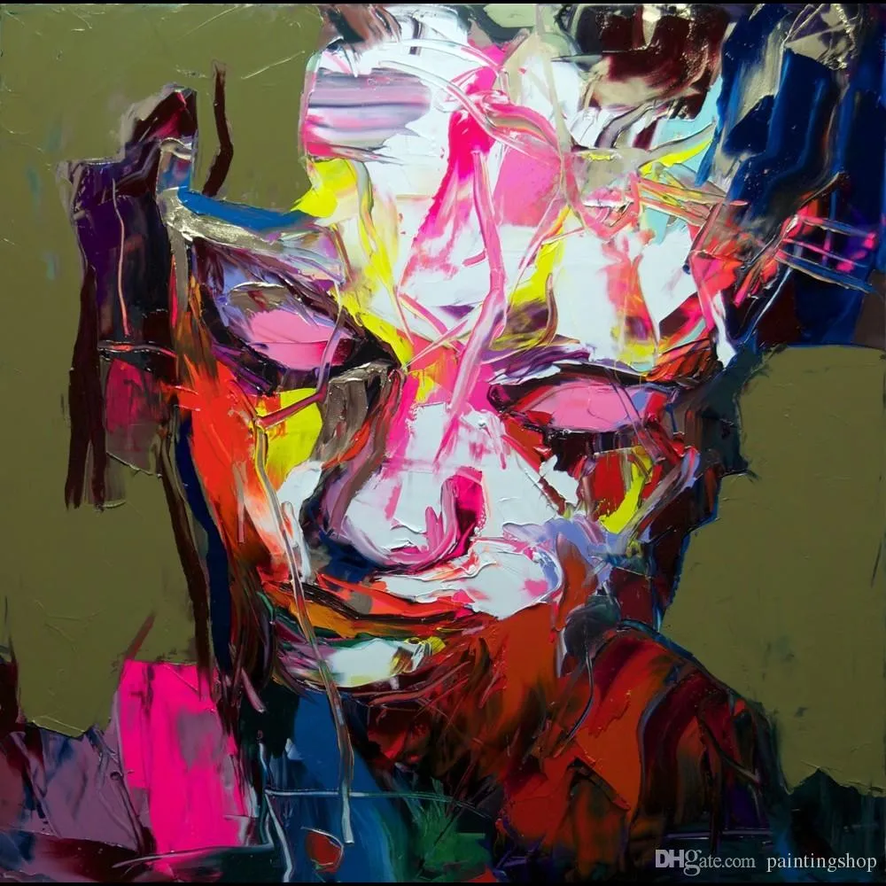 Francoise Nielly Palette Knife Impression Home Artworks Modernes Porträt, handgefertigtes Ölgemälde auf Leinwand, konkav-konvexe Textur, Gesicht113