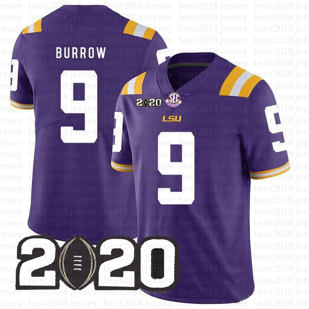 Joe Burrow LSU Tigers Jersey Clemson 16 Trevor Lawrence 9 Travis Etienne Jr. NCAA Football américain Maillots Broderie Tom Brady pas cher SGV