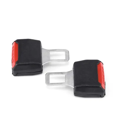 Safety belt buckle 2pcs Universal Car Seat Belt Clip Black Extender Safety Belts Plug Alarm Canceller EEA277