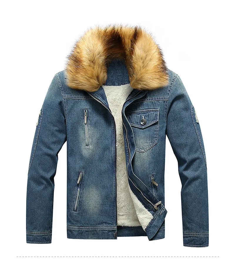 AMI Paris Furry Collar Denim Jacket - Farfetch-lmd.edu.vn