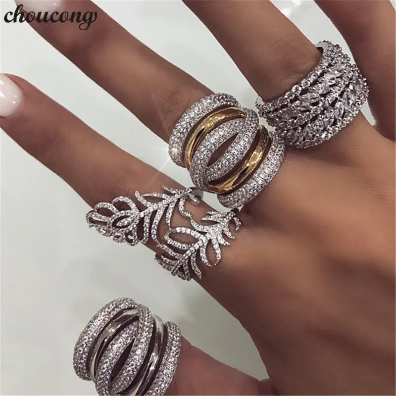خاتم إصبع كبير مصنوع يدويًا من الذهب الأبيض معبأ بالكامل 250 قطعة من خواتم الخطبة الماسية والزفاف للنساء والرجال مجوهرات