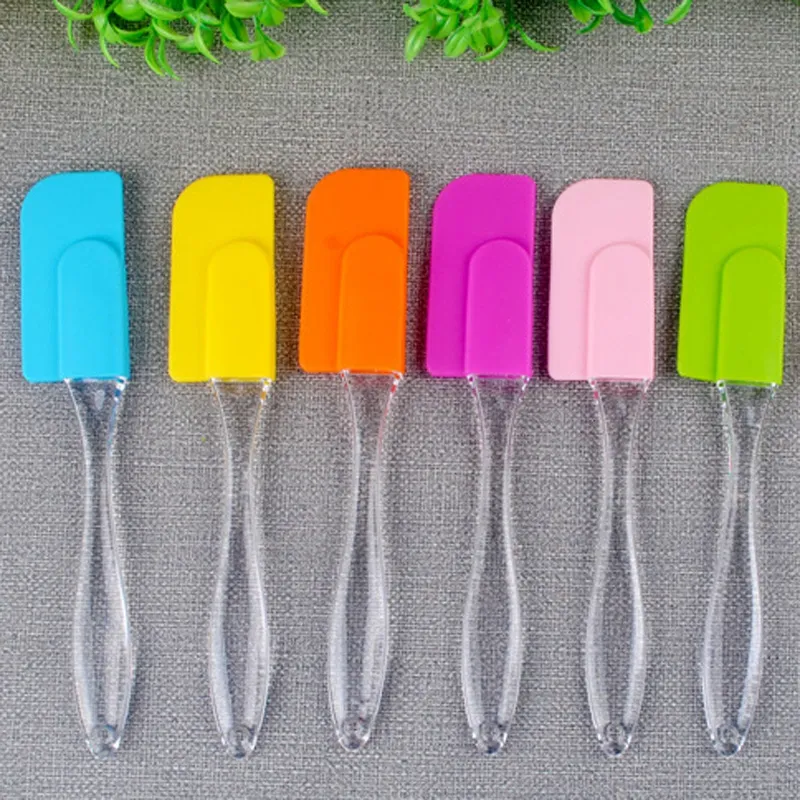 Kitchen Dessert Jam Smear Spatula Silicone Cake Scraper Spatula Eco-Friendly Transparent Handle Baking Tool Butter Knife BH2429 TQQ