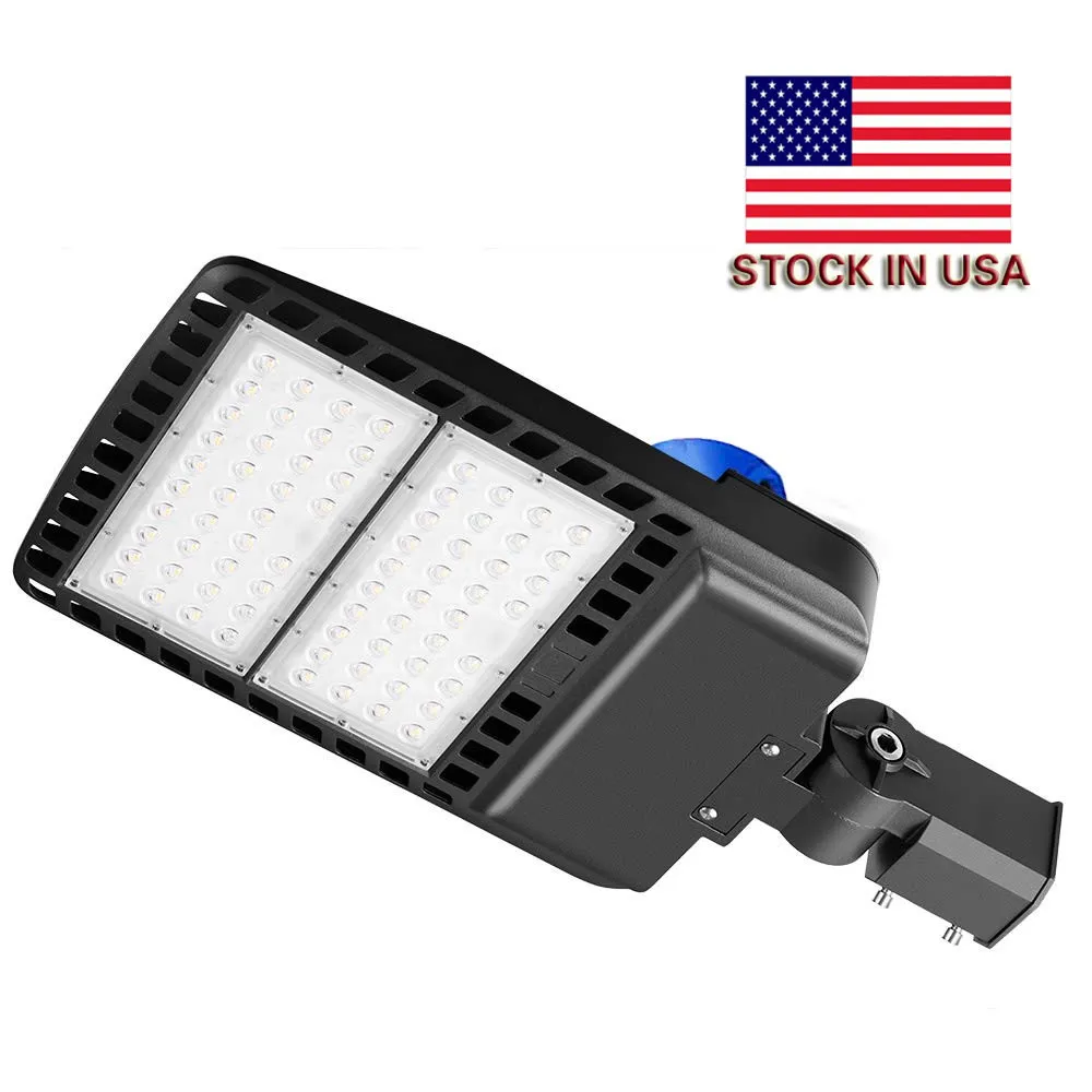 LED Shoebox Parking Lot Lights 100W 150W 200W 300W IP66 Waterproof Outdoor Street Pole Light with dusk to dawn photocell