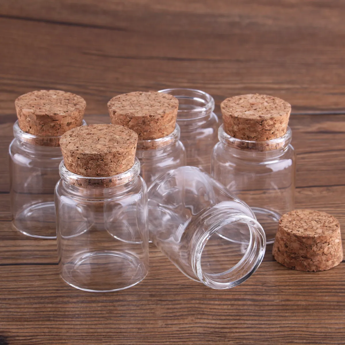 Wholesale Set Of 12 60ml Glass Glass Bottle With Cork With Cork