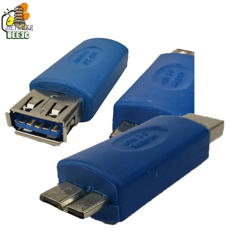 300pcs / lot 표준 USB 3.0 유형 A USB 3.0 Micro B Male Plug 커넥터 어댑터 USB3.0 변환기 어댑터 AM 마이크로브