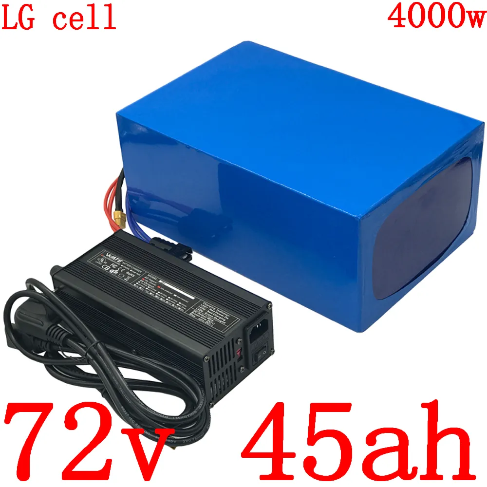 Batterie au lithium 72V 45AH pour vélo d'équilibre électrique, pack 3000W 4000W, cellule LG avec chargeur