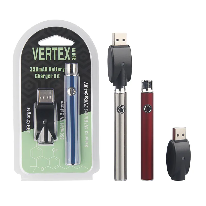 Vertex Co2 VV LO Préchauffer la batterie Blister Kits Vaporisateur d'huile épaisse O Pen 510 Vape Pen Préchauffage Batteries 350mah BOGO CE3 Cartouche