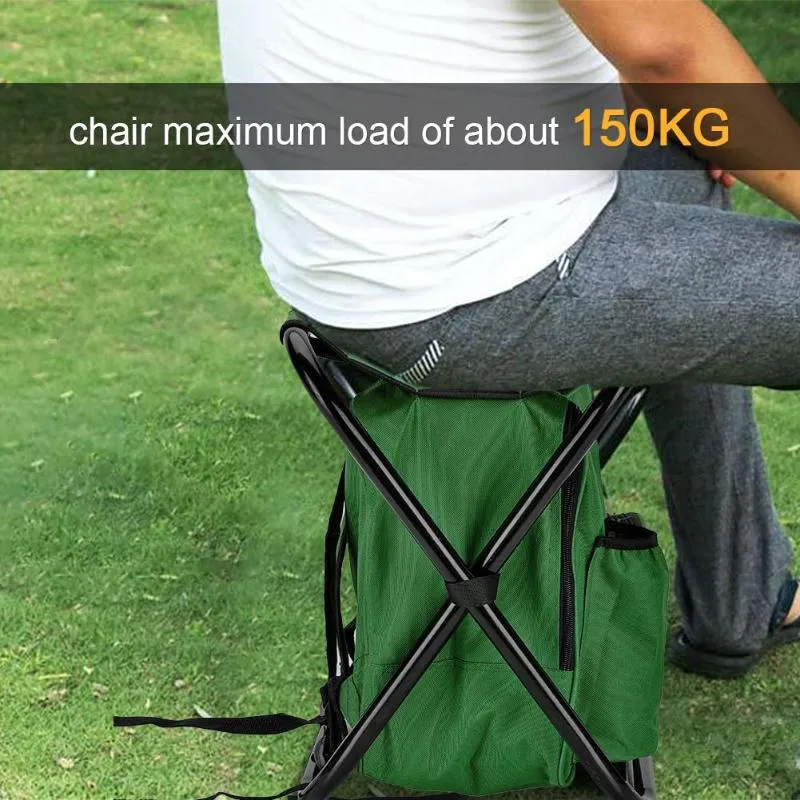 Outdoor Fishing Chair Bag Folding Camping Stool Portable Backpack Cooler  Insulated Picnic Bag Hiking Seat Table Bear 150KG From Hcaihong, $32.37
