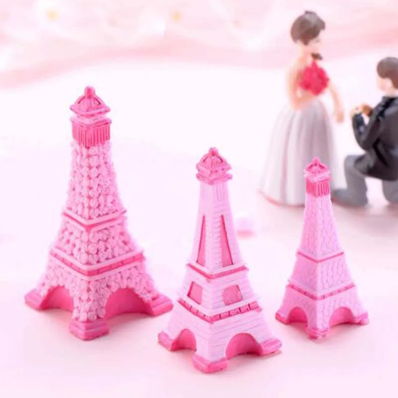 Eiffel Hower Resin Craft Miniatyr Fairy Garden Desktop Room Decoration Micro Landscape Tillbehör Cactus Planter Presentkort