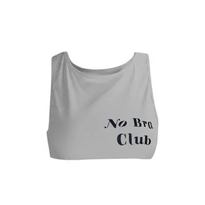 No Bra Club Women's Crop Top Letter Print Graphic Tees Lady Girls