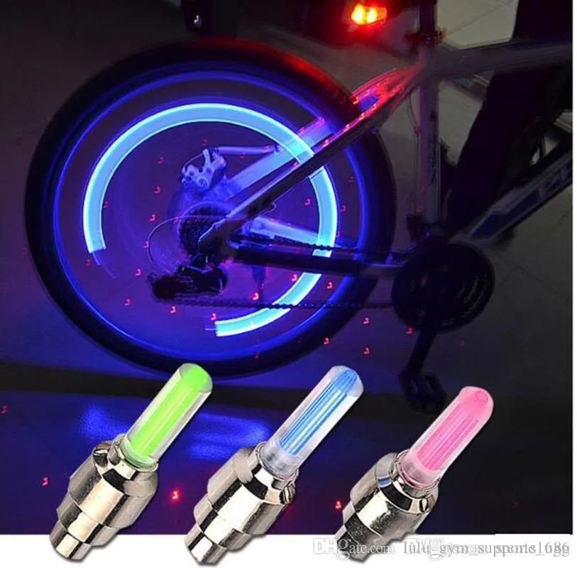 1 paio Firefly Spoke LED valvola della rotella del gambo lampada di protezione degli pneumatici movimento della luce al neon Per motociclo dellautomobile della bicicletta Accessori Biciclette 