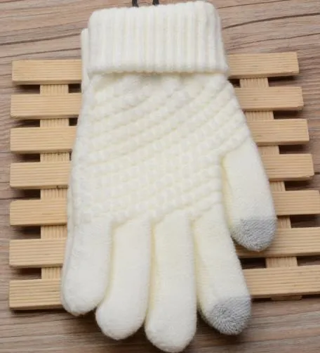 Fashion-MS Male Girl Gloves Ny kreativ imitation Cashmere Knitting Screen Saver Varm Vinter Modehandskar