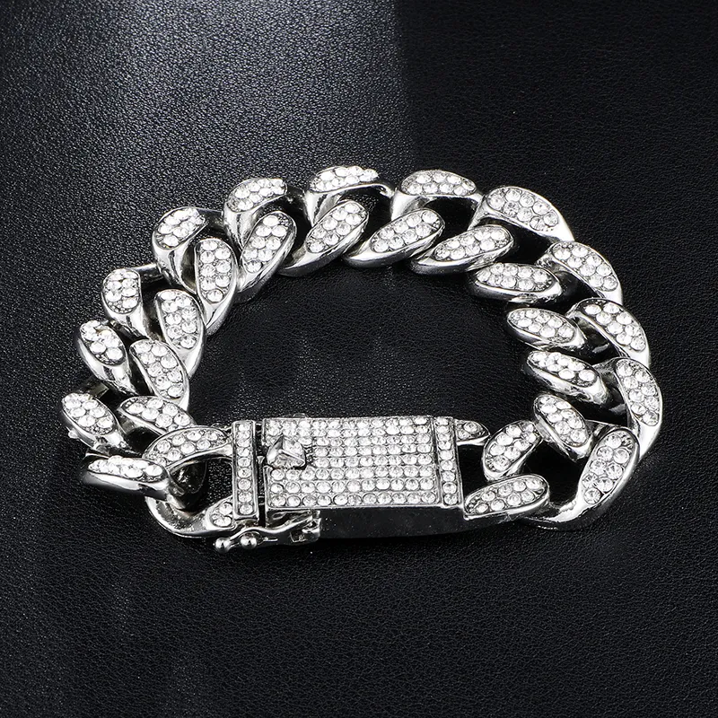 20mm 7/8/9 / 10 inches Hip Hop Goud Zilver Gesimuleerde Diamant Armband Iced Out Miami Cubaanse Link Armbanden