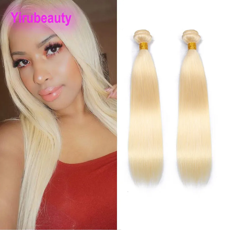 Indian Virgin Human Hair Extensions 2 Pieces One Set 613# Blonde Straight Hair Wefts 10-30inch Products Wholesale Double Wefts