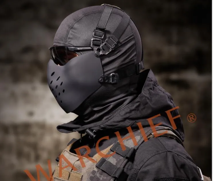 Demi-masque de protection tactique pour airsoft pour Halloween, CS BB,  pistolet, paintball, chasse, tir, fête costumée (noir) : : Sports  et Plein air