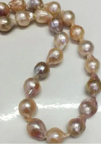 Lungo 18 "11-14mm reale naturale South Sea barocco collana di perle Akoya lavanda