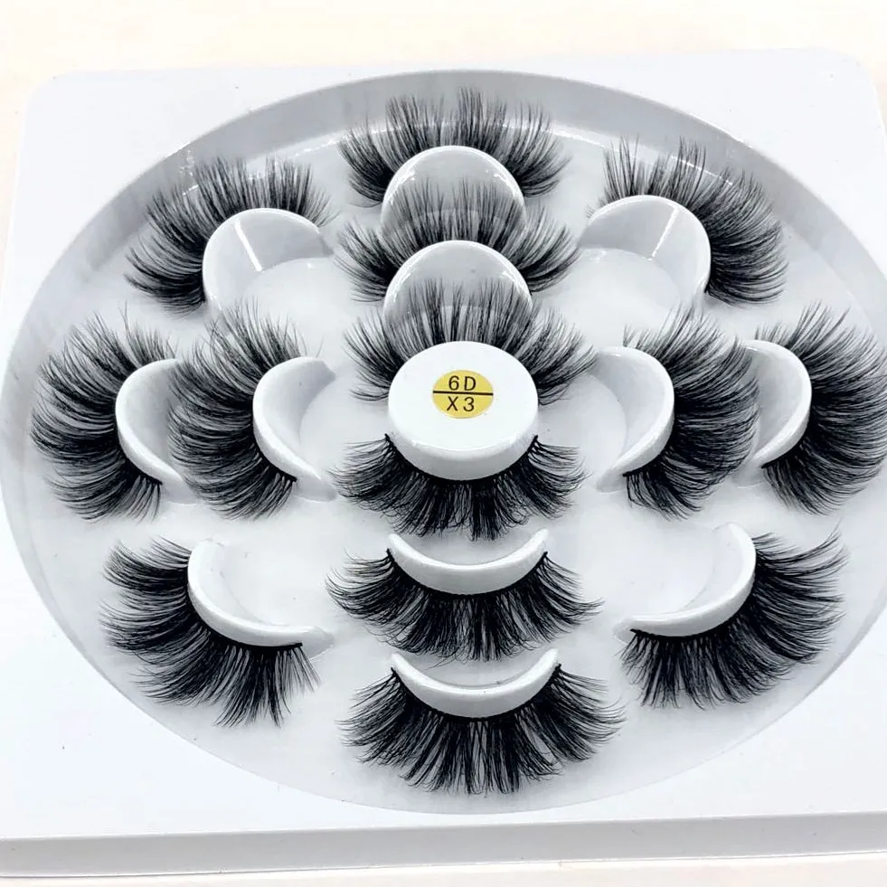 New 7 pairs natural false eyelashes fake lashes long makeup 3d mink lashes eyelash extension mink eyelashes for beauty