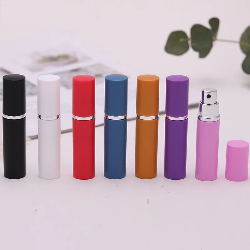 5ml 7color empty perfume bottle 5ml Aluminium Anodized Compact Perfume Atomiser fragrance empty glass scent-bottle JXW159