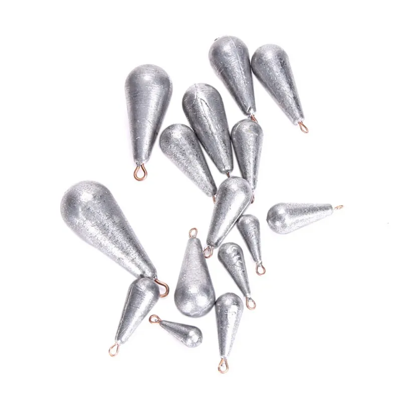 Weight Size 10g/15g/20g/30g/40g/50g/60g/80g/100g Water Droplets Lead  Weights Fishing Lead Sinkers Fishing Accessories From 7,37 €