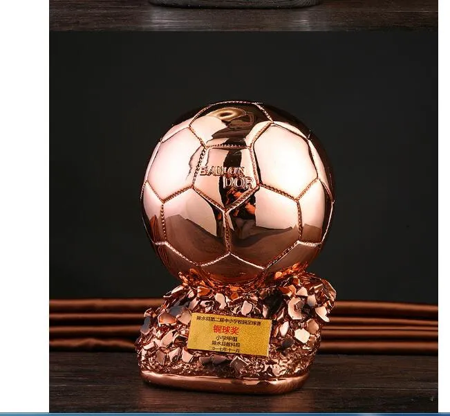 Champion Football cuivre argent massif trophée de la Coupe Titan Ballon  d'Or Football Fan Cheer leader Souvenirs résine artisanat Trophées Keepsake