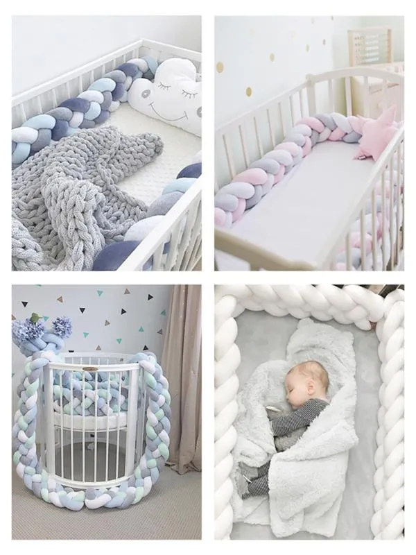 Soft Knot Pillow Decorative Baby Bedding Sheets Braided Crib