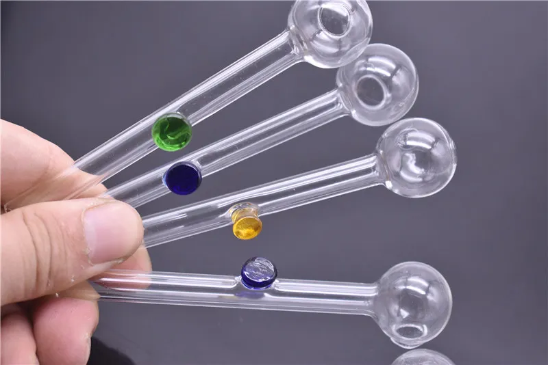 new 10cm Glass Oil Burner tube Pipe mini Glass Pipe for smoking Oil Nail pipes tobacco glass smoking pipes free shipping