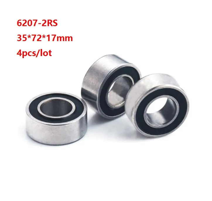 6207RS Deep Groove Ball Bearings 35x72x17mm Rubber Seal Bearing Steel ...