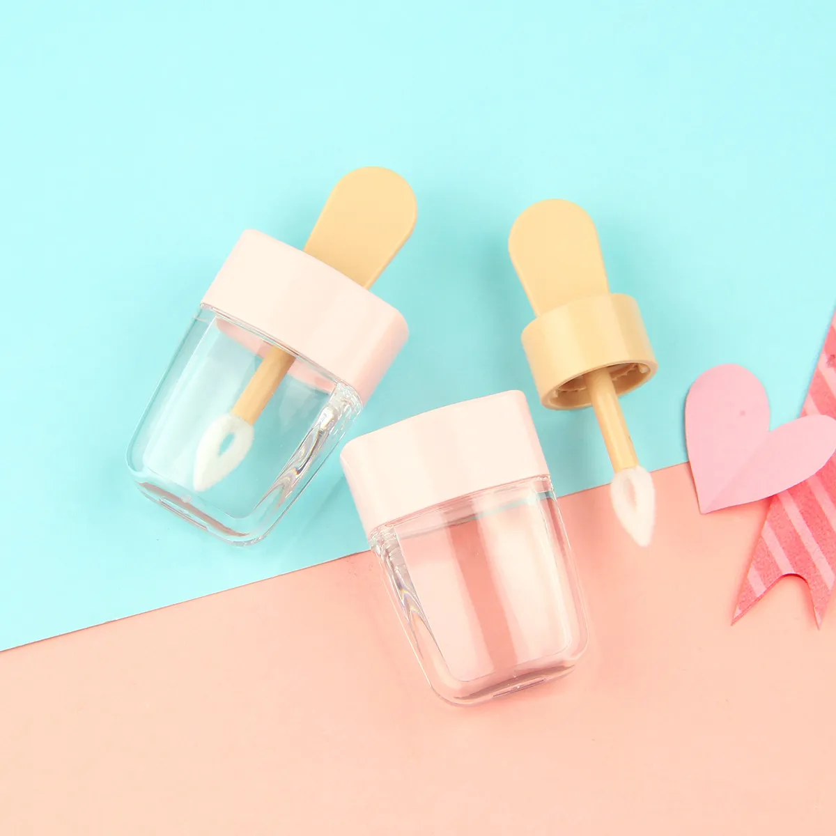 5/100pcs 5ml Ice-cream Shape Empty Lip Gloss Tube Transparent Clear Lip Tube Beauty Makeup Tools Lip-Care Bottle DIY Lip Balm Container