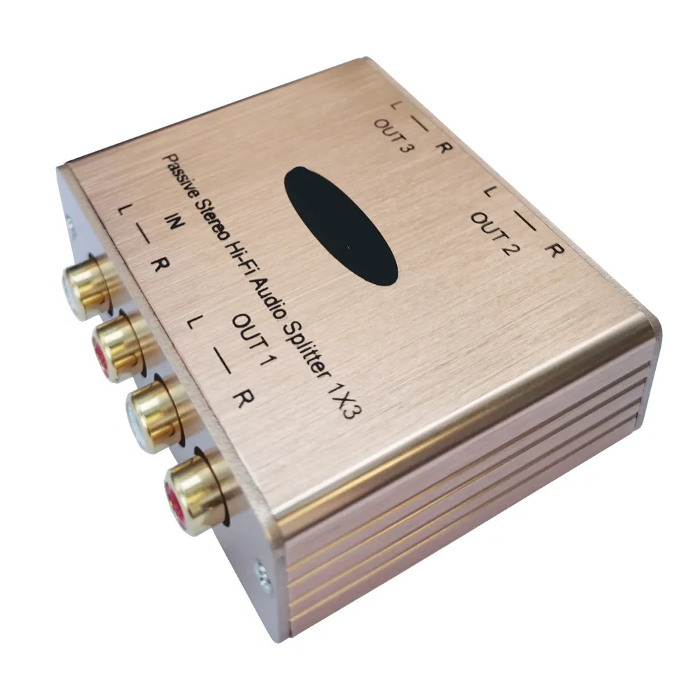 Analog Split 3 CH Passive Stereo Analog Audio Splitter Stereo Audio Distributor RCA ...