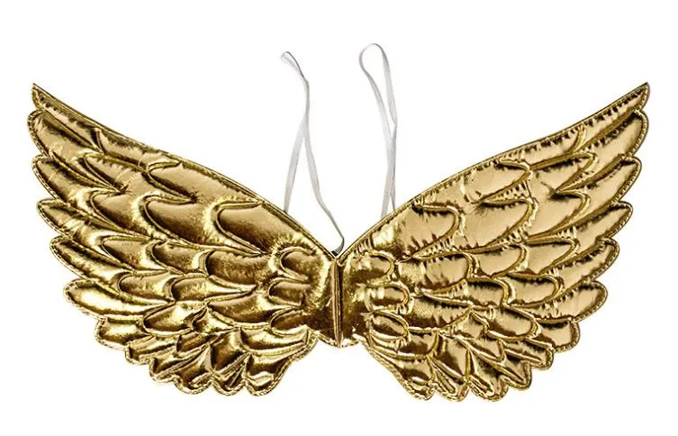 Angel Fairy Wings Dress Up Wing Halloween Bröllop Födelsedagsfest Kostym Accessoarer Bakgrund Dekor Guld Silver Fancy Dress event favos