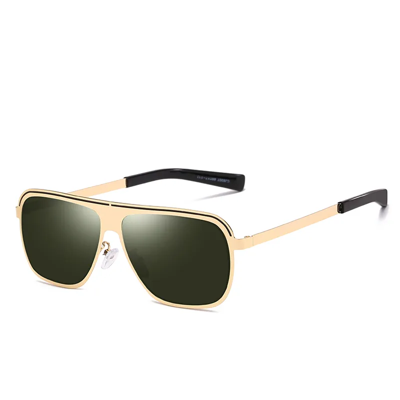 Hommes Femmes Marque Designer Lunettes de soleil Dames Hommes Lunettes de soleil polarisées Cadre en métal Unique Lunettes de soleil carrées Uv400 Lunettes Lunettes 2021