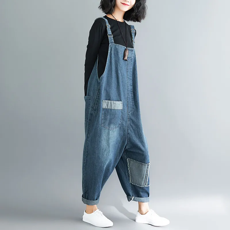 Salopette jeans larga sale