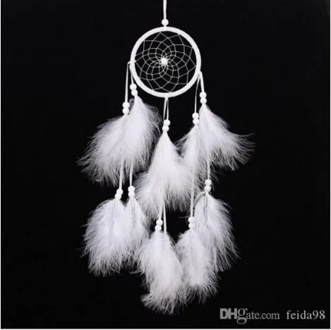 Tüyler 55 cm Duvar Dreamcatcher Craft Hediye Ev Dekorasyon 20pcs Asma / lot GA455 ile Rüzgar Çanları El yapımı Hint Dream Catcher Net