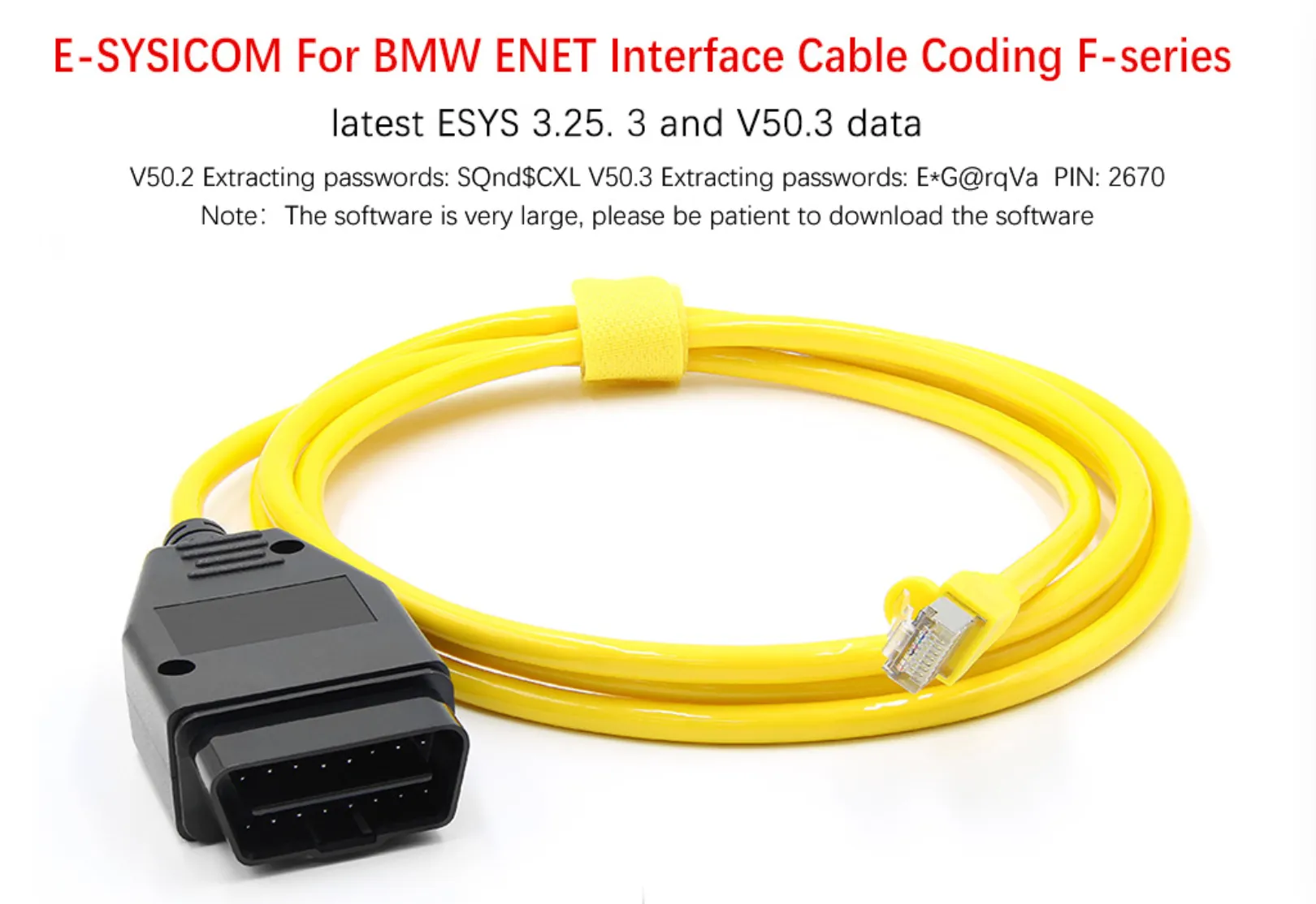 Câble ESYS ENET pour BMW série F rafraîchir les données cachées E-SYS  codage ICOM programmeur ECU OBD OBD2 Scanner outil de Diagnostic de voiture