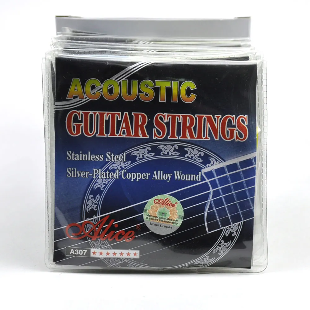 Alice Acoustic Guitar Strings Steel Core Silver Plated Copper Alloy