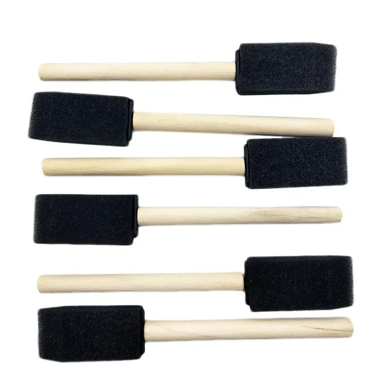 Foam Sponge Brush Sponge Paint Brushes with Wood Handle for Children Students Art Class Graffiti Painting 4pc lot