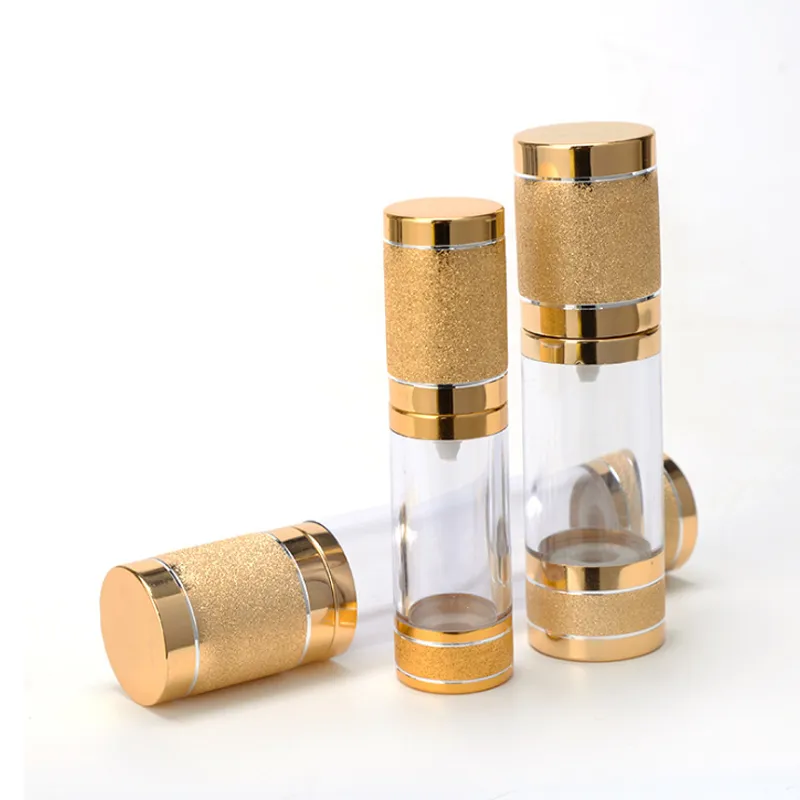 Gouden Cosmetische Airless Fles 15ml 30ml Draagbare Hervulbare Pomp Dispenser Flessen Voor Lotion Cosmetica Container Roze