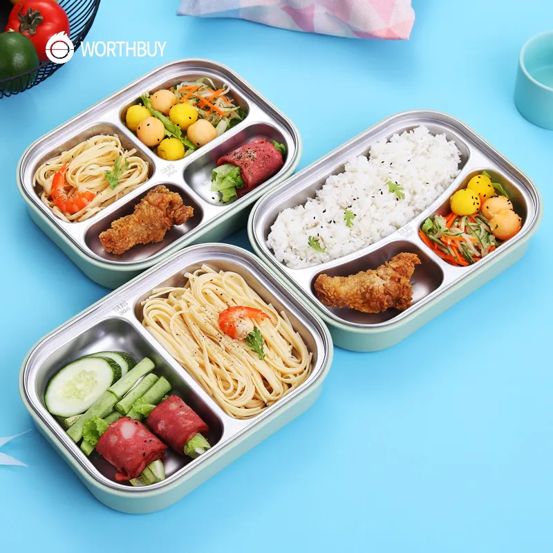 WORTHBUY 304 Lunch Box Giapponese In Acciaio Inox Con Scomparti Microonde  Bento Box Per Bambini Scuola Picnic Contenitore di Alimenti C18112301