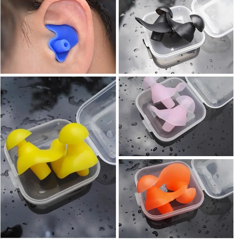 Waterproof Swimming Professional Silicone Swim Earplugs for Adult Swimmers Children Diving Soft Anti-Noise Ear Plug