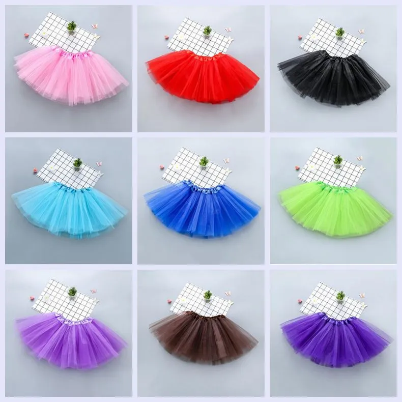 Kids Clothes TUTU Skirts Baby Girls Dance Mini Dresses Ballet Tulle Pettiskirt Fluffy Princess Fancy Party Skirts Costume Dancewear YP7198